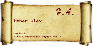 Haber Alex névjegykártya